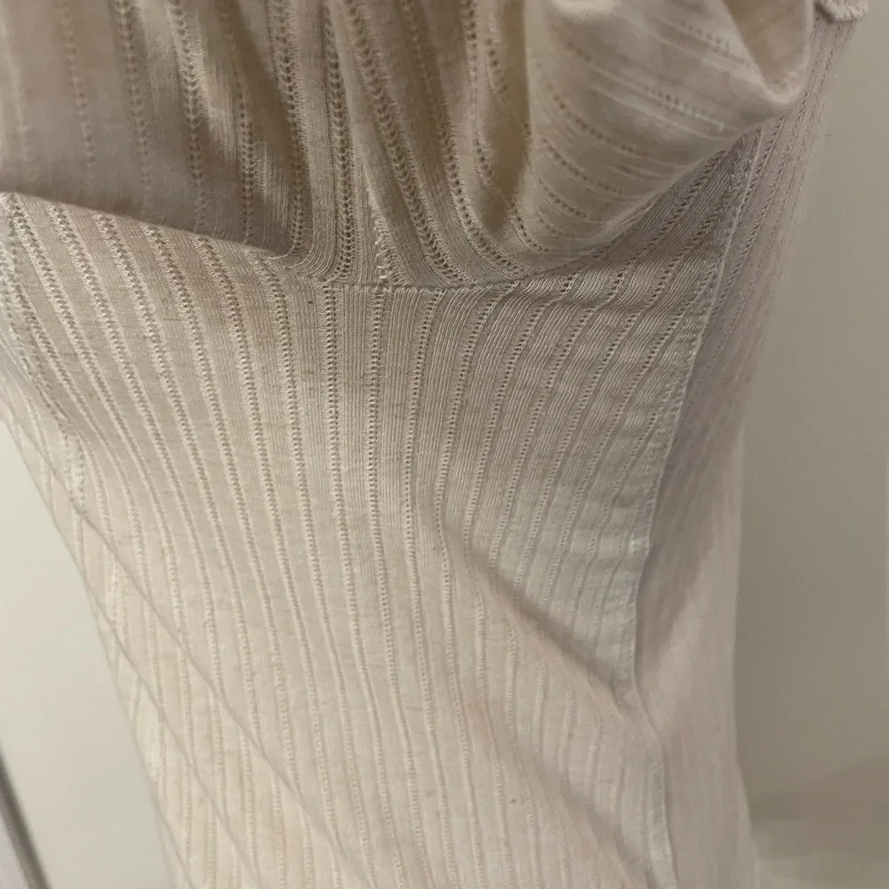 Free People REVOLVE Colette Scallop Neck Knit Trim Neutral Top